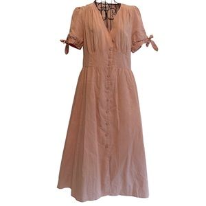 NWT Zexxy size Medium, rose colored, tie sleeves, V neck dress